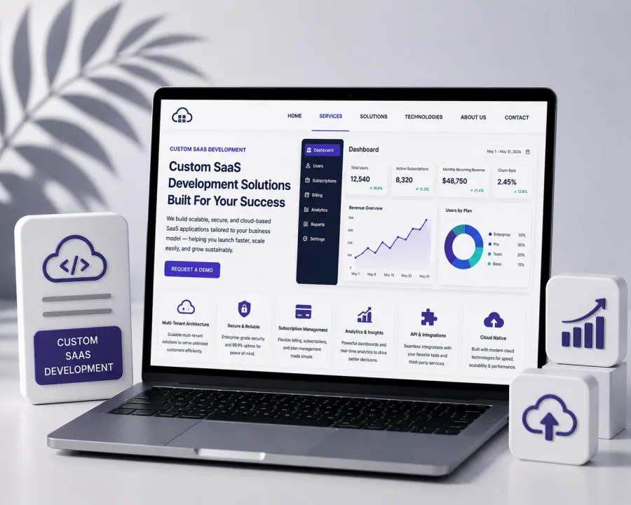 Custom SaaS platforms for startups and businesses.
